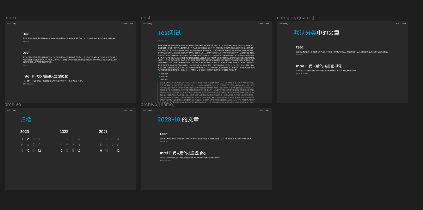 博客的设计，除了因性能原因未添加自定义字体以及有一些小的变动外与最终页面并无太大变动